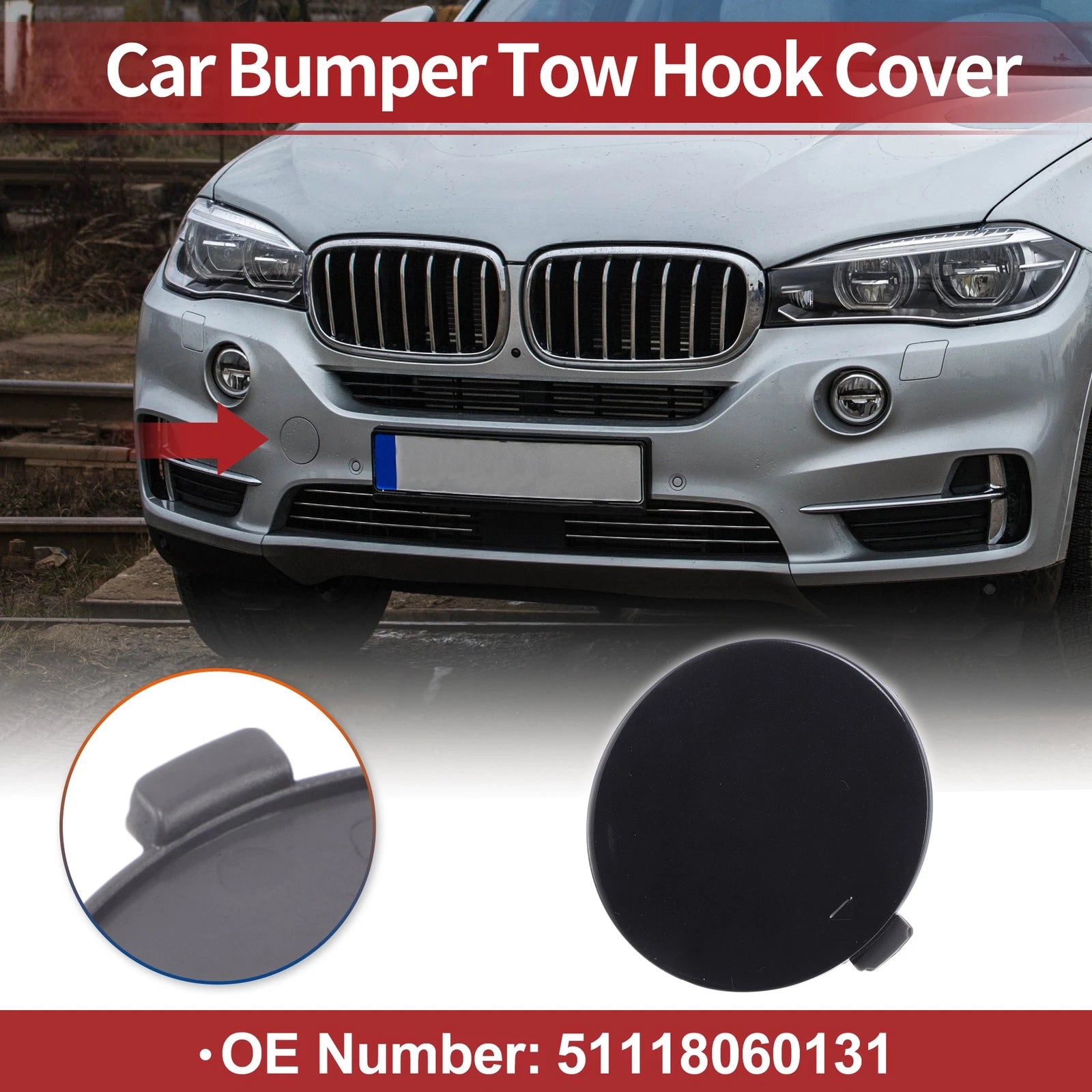 Front Tow Hook Cover Replacement for BMW X5 F15 M (2014–2018)