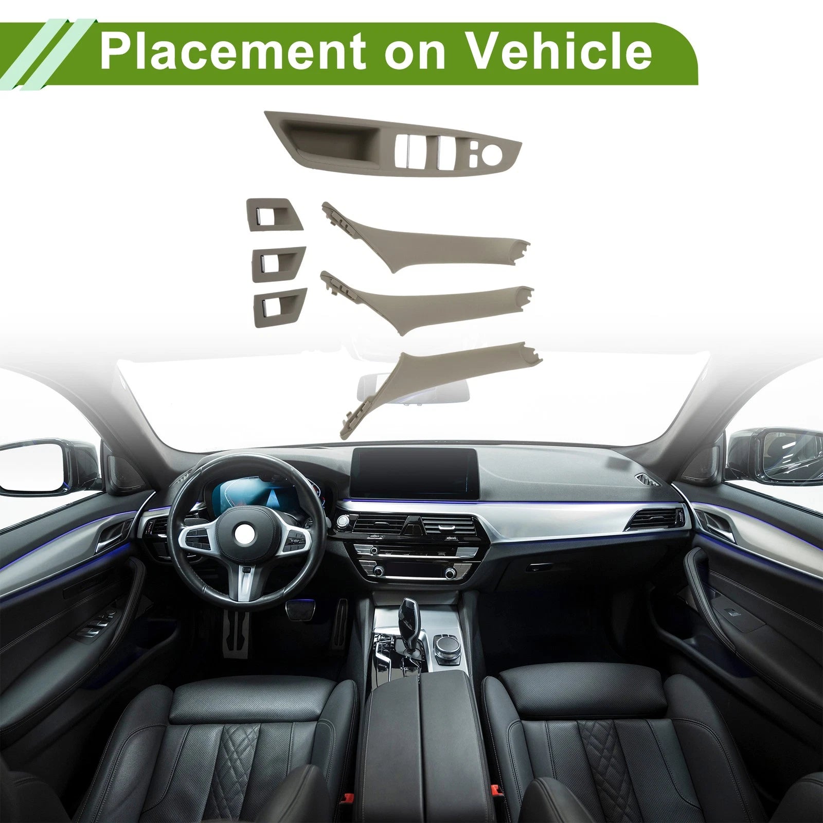 7 Pcs Window Switch Bezel Cover for BMW 5 Series (2010–2016)