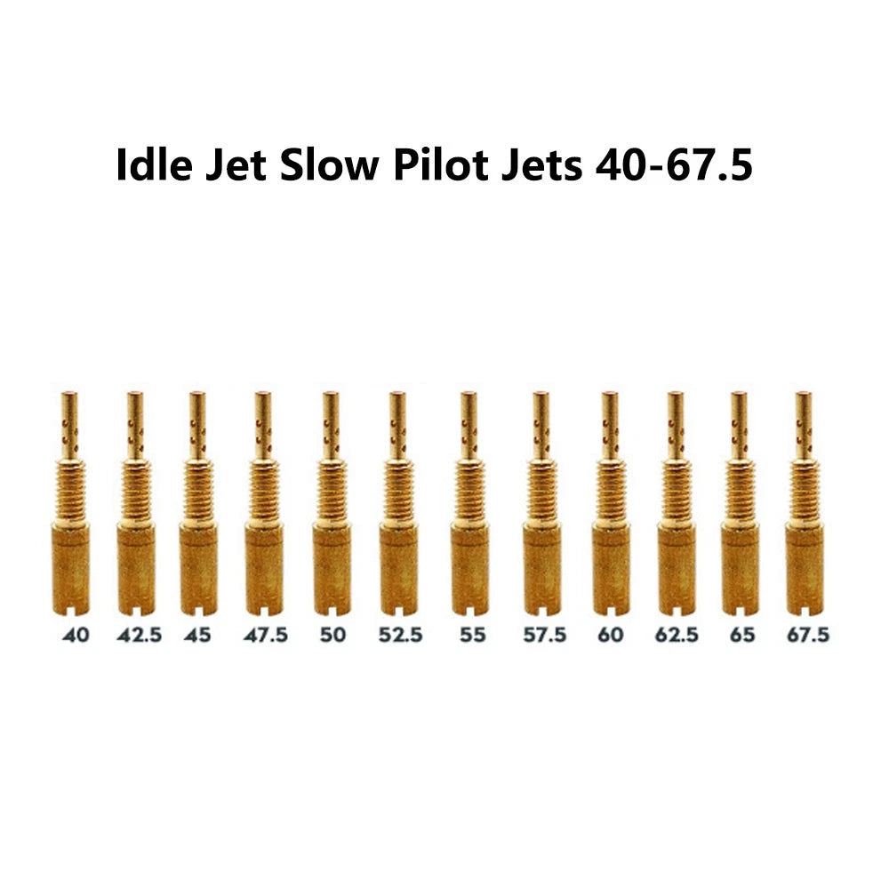 12pcs Idle Jet Slow Pilot Jets 40-67.5 for Mikuni TM VM28/486 HSR42/45/48