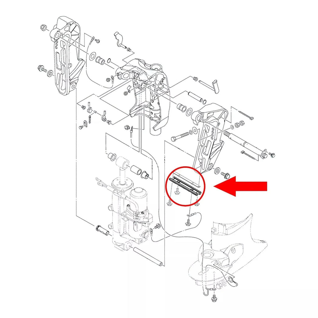 Transom Bracket Z Anode for Yamaha Outboard 80-130 HP (4-Stroke) (6H1-45251-00)