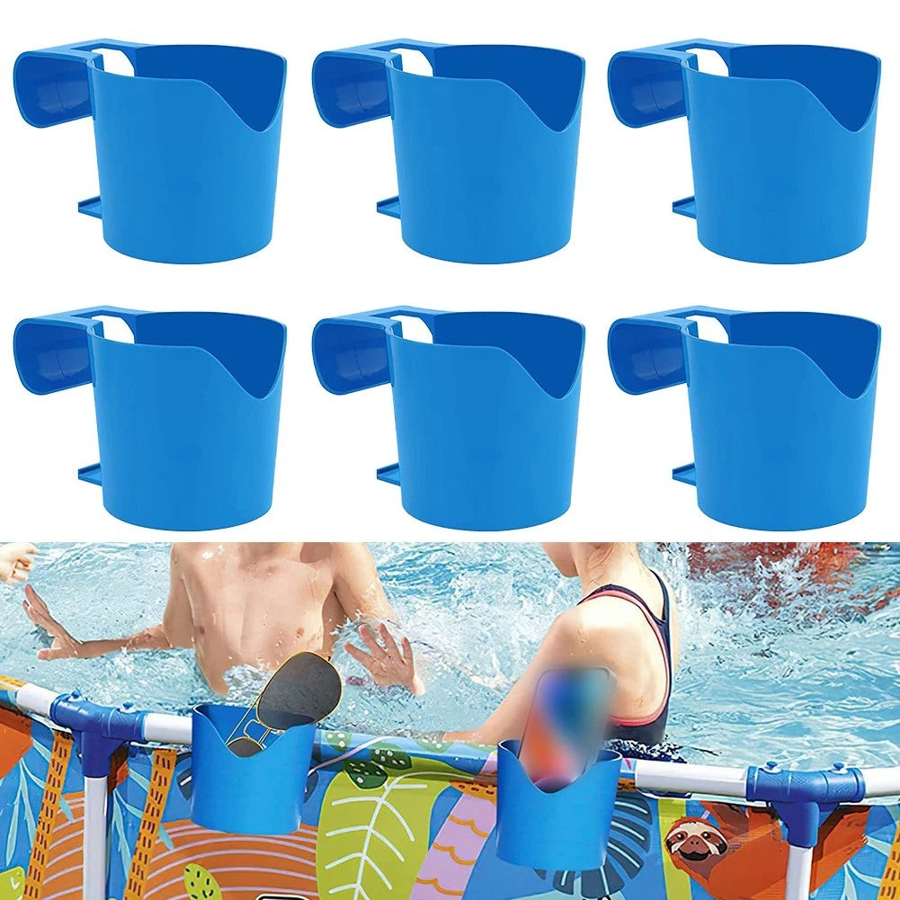 Set of 6 Compact Pool Cup Holders for Above Ground Pools