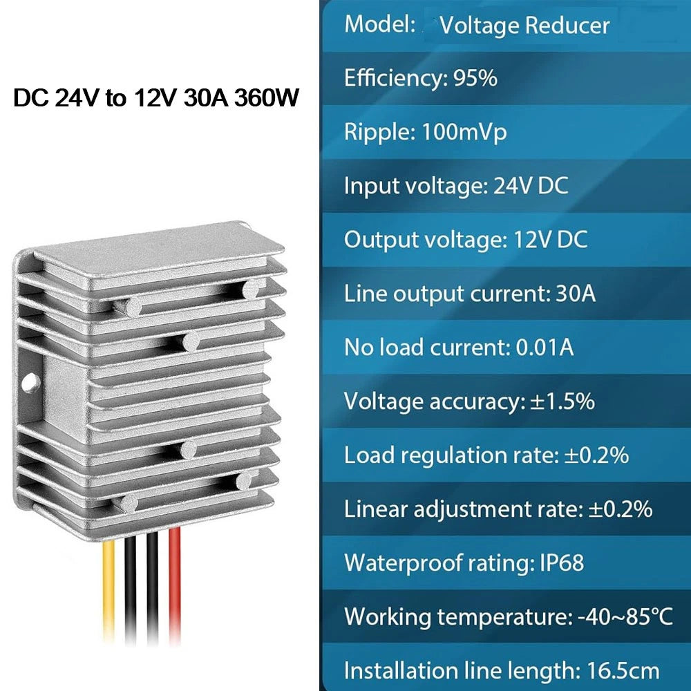 DC-DC 24V to 12V Step-Down 30A 360W Converter Regulator Car Power Supply Module