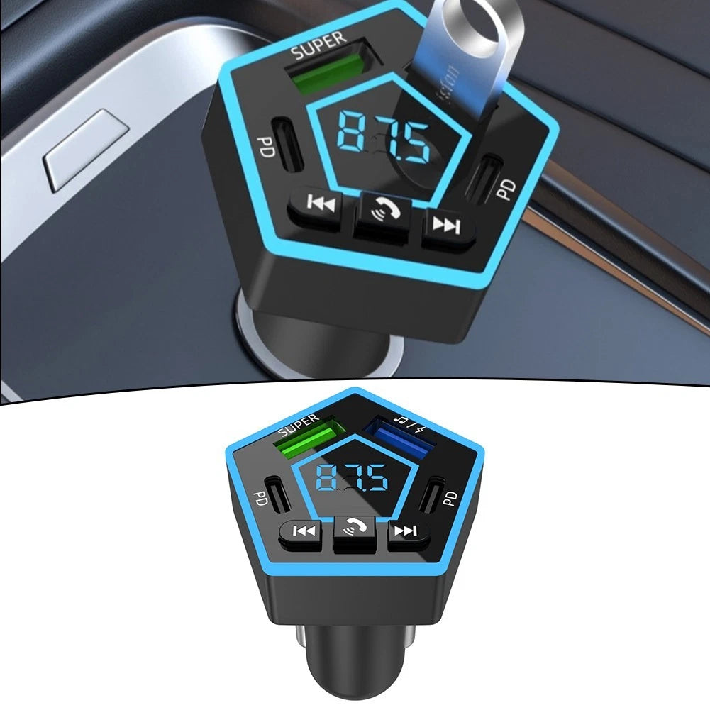 4 Ports USB Car Charger PD Adapter for Mobile Devices