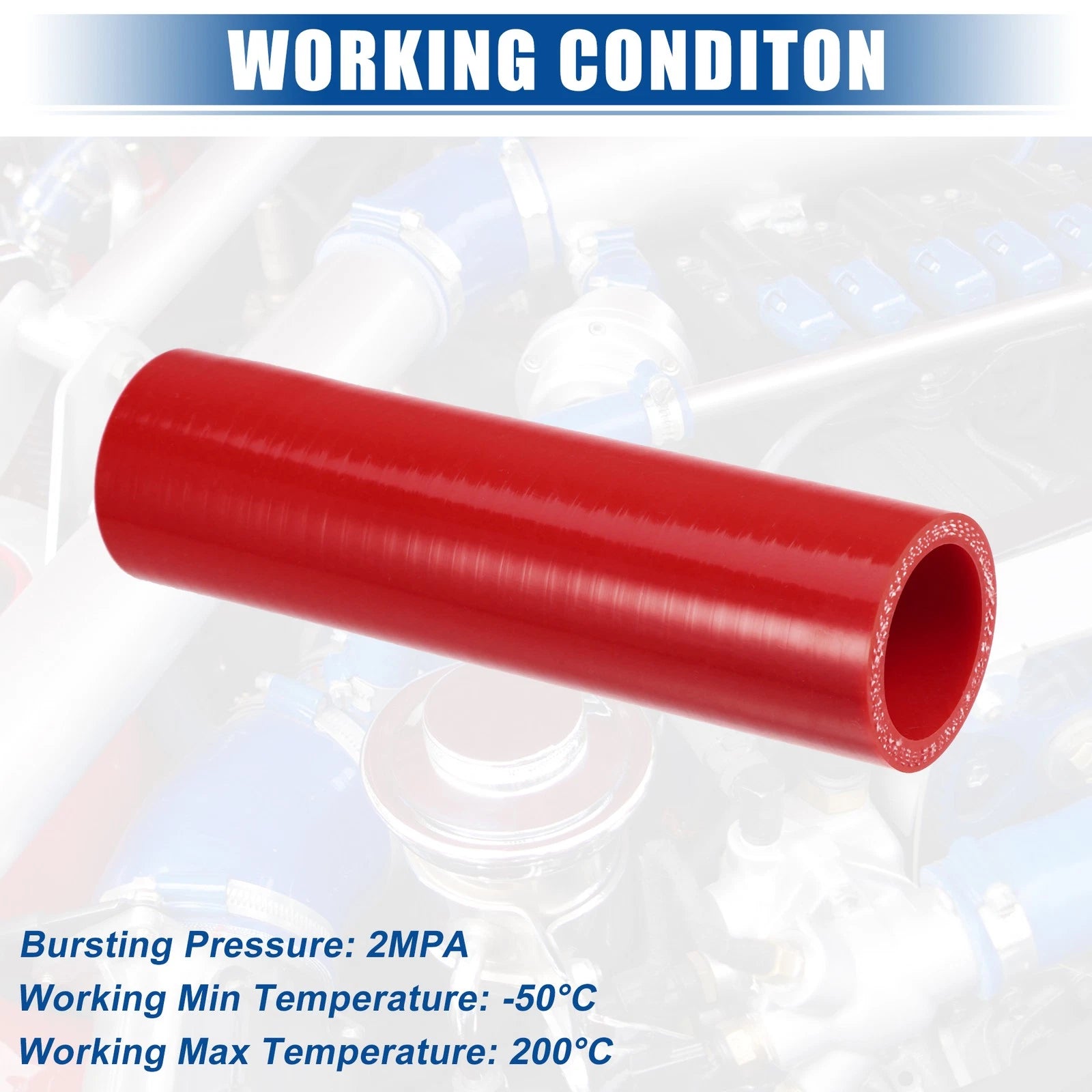 1.25" ID 6" Length Silicone Reducer Hose Coupler for Intercooler Red