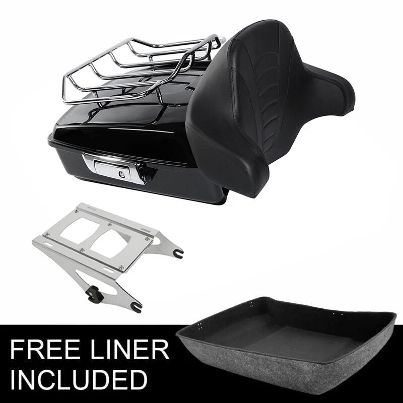 Chopped Trunk Backrest Pad for Harley Touring Road King Glide (2014–2026)