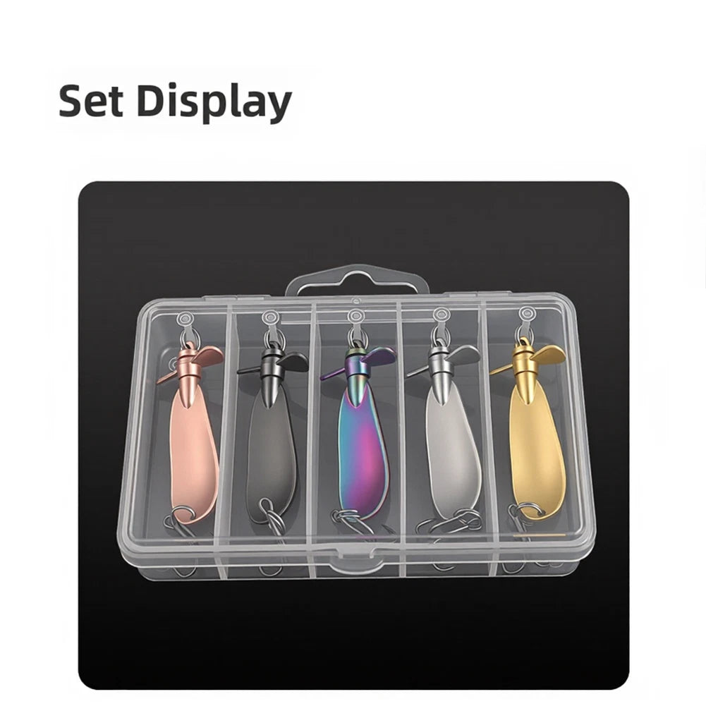 5-Pack Zinc Alloy Propeller Spoon Lure 5.1x1.4cm 10g for Active Casting