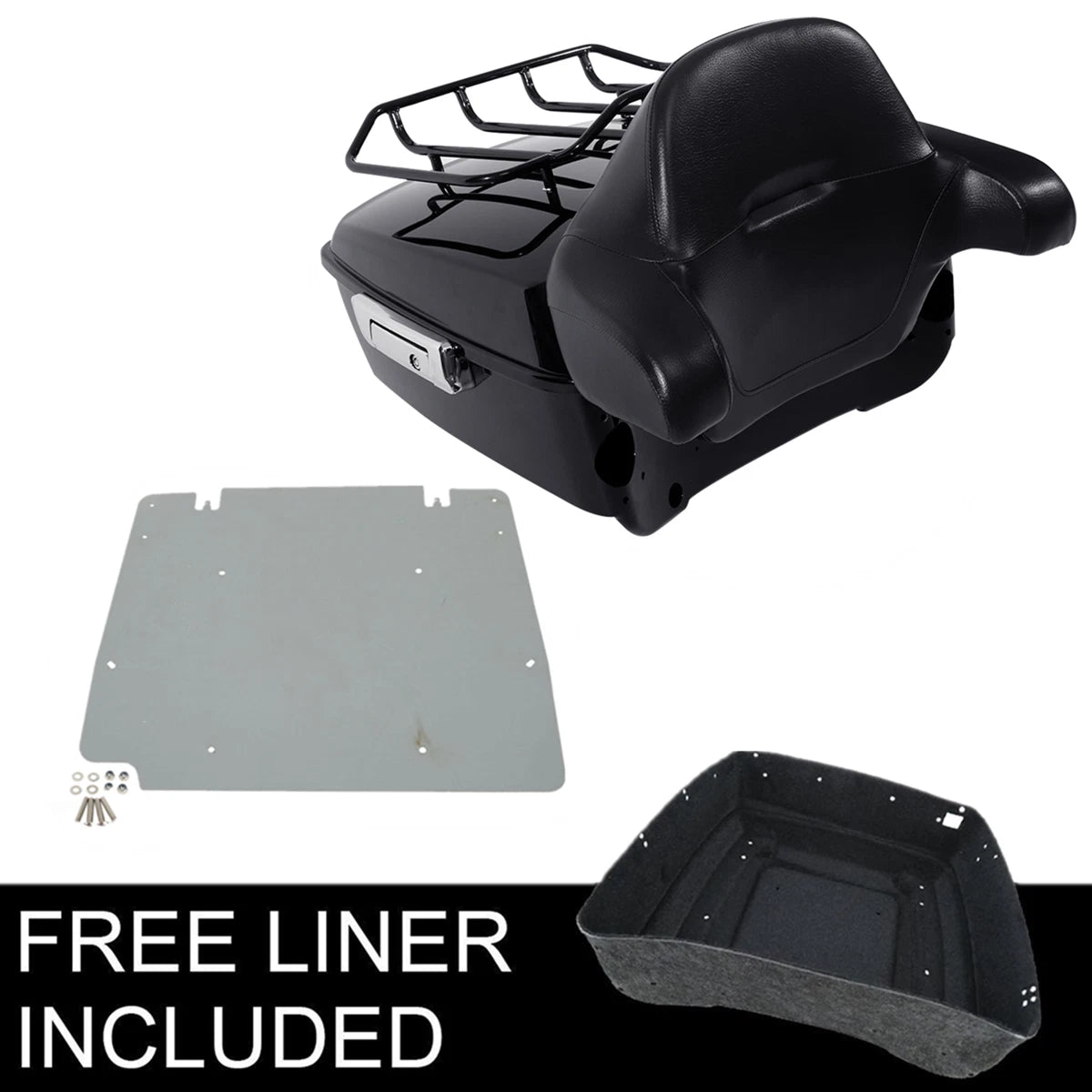 Trunk Rack Backrest Pad Base Plate for Harley Touring (2014–2026)
