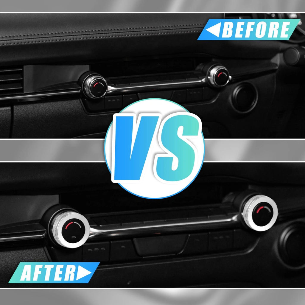 2pcs AC Knob Caps Air Conditioner Button Decals for Mazda (2014–2016)