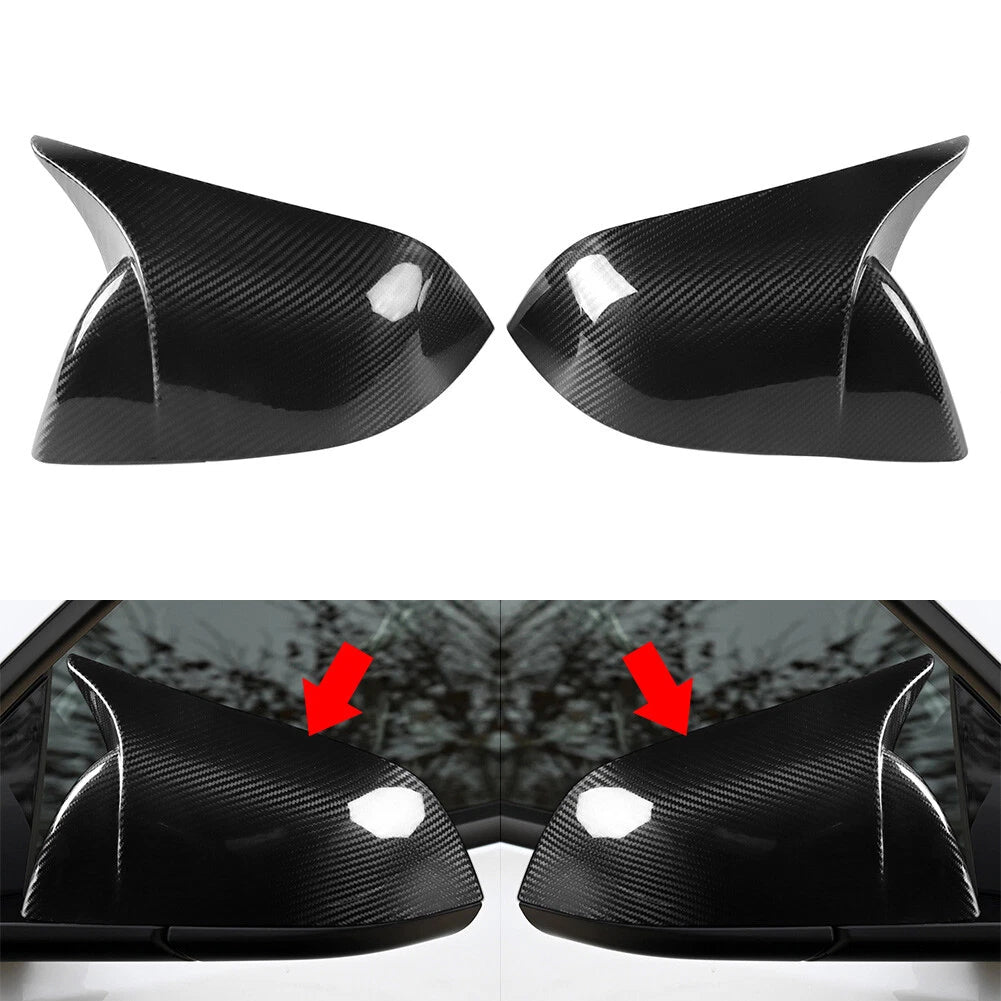 Carbon Fiber Side Door Mirror Cover Cap for Tesla Model 3 (2017–2023)
