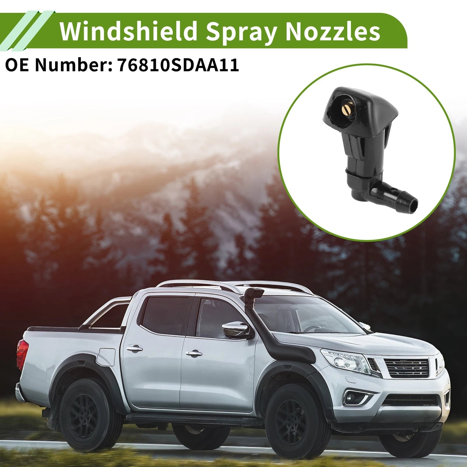 Windshield Washer Nozzle with Hose Connector for Honda Civic (2016–2021)