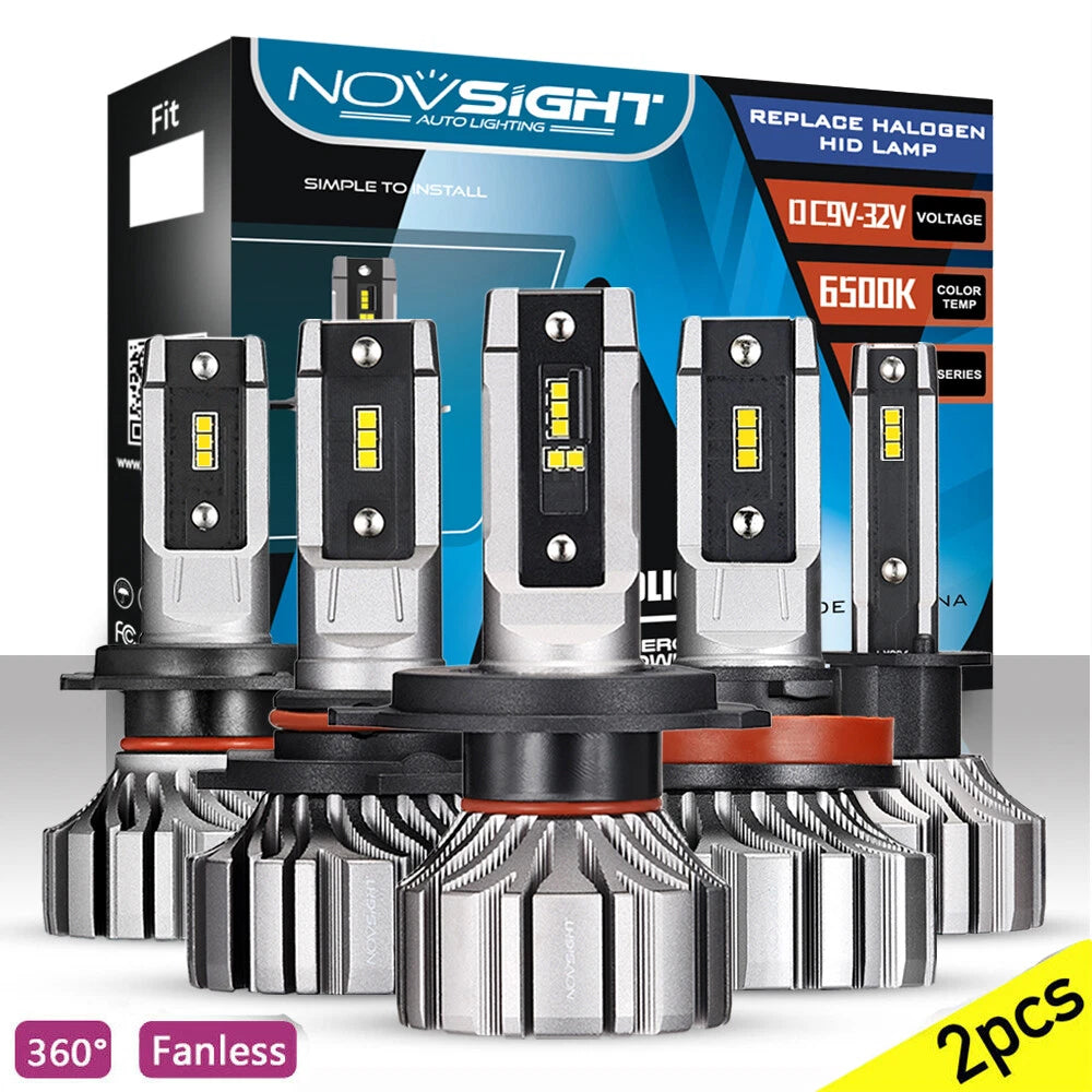 H4 H7 H11 9005 9012 LED Headlight Bulb Kit (8000LM, Hi/Lo Beam)
