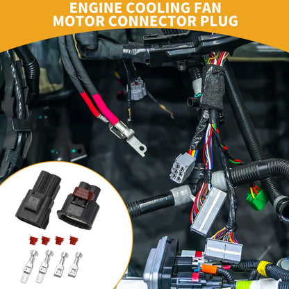 2 Pin Engine Cooling Fan Motor Connector Plug for Ford