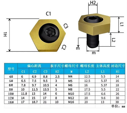 Eccentric Clamp for M4/M5/M6/M8/M10/M12/M16 Milling Machine Work Table