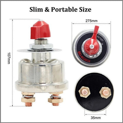 Stainless Steel Battery Isolation Switch for Car Truck RV Marine Applications