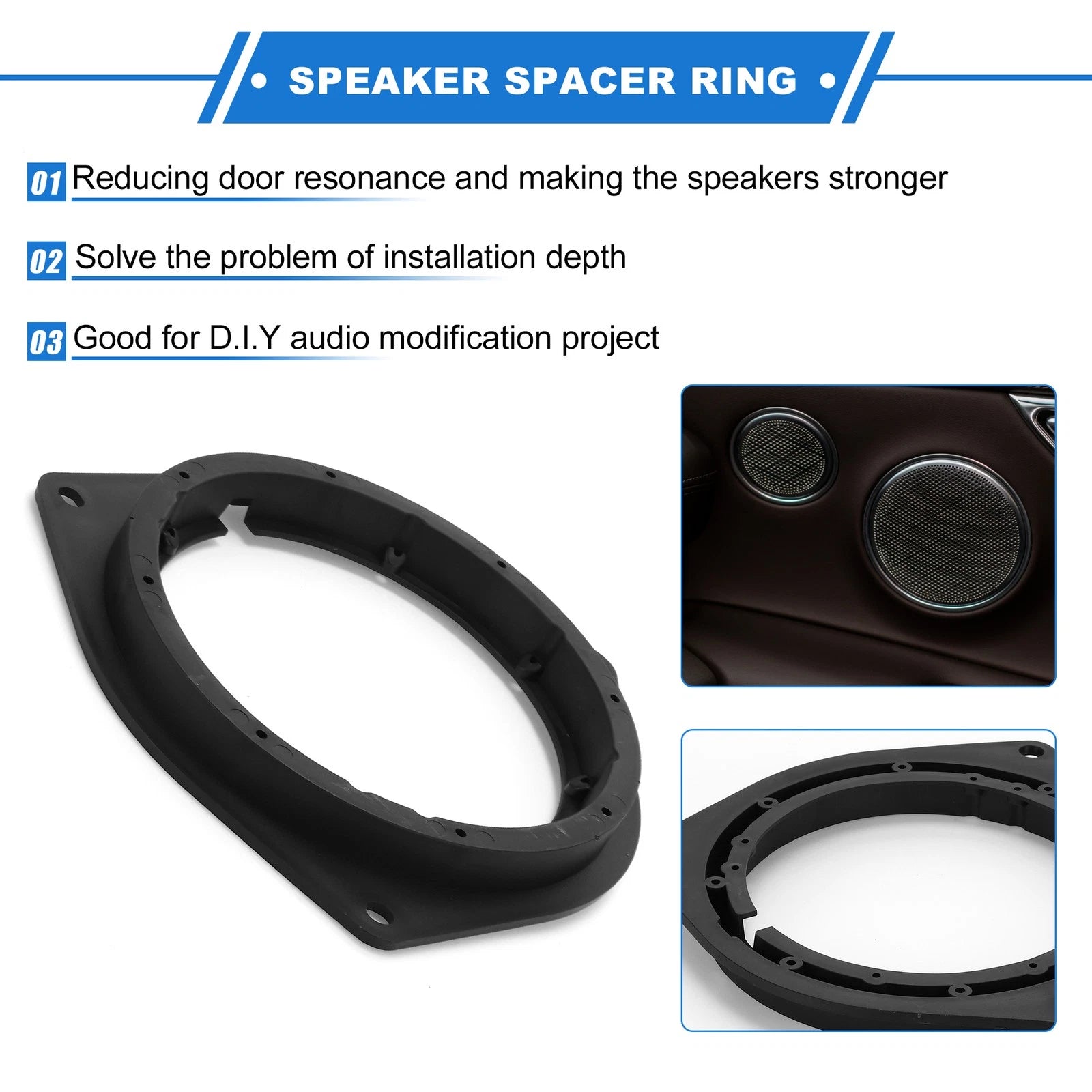 Tweeter Speaker Spacer Ring for Toyota Echo 6.5 inch Pair (2 Pack) (2000–2002)