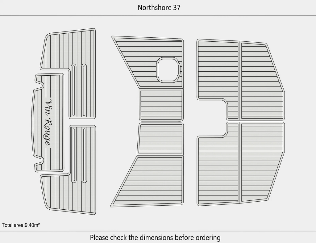 EVA Foam Faux Flooring Mat for Northshore 37 Swim Platform Cockpit