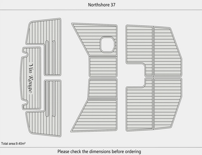 EVA Foam Faux Flooring Mat for Northshore 37 Swim Platform Cockpit