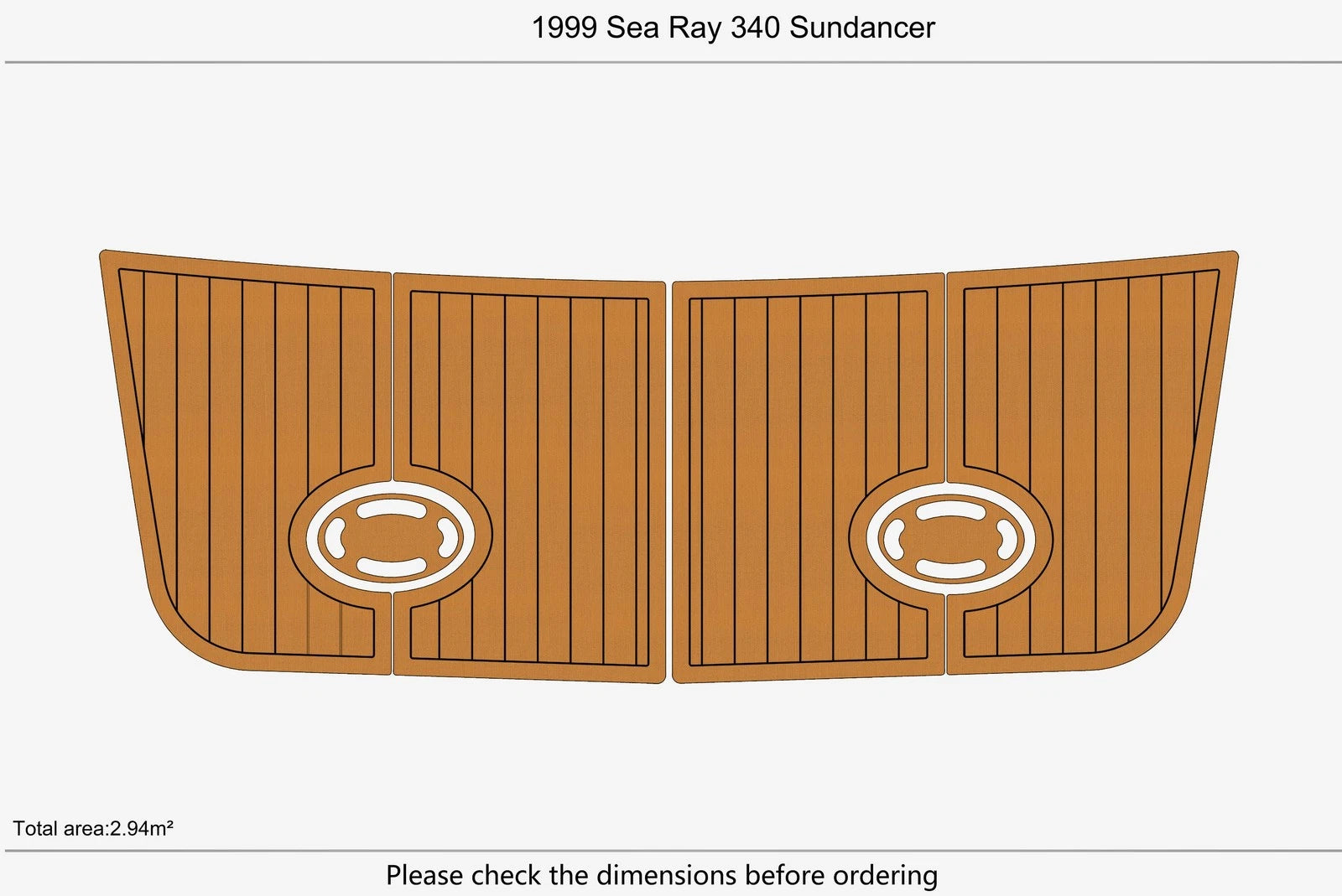 Seadek Swim Platform Mat for Sea Ray 340 Sundancer (1999) - EVA Teak Flooring