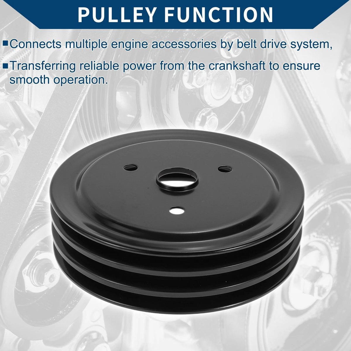 3 SWP Triple-Groove Short Water Pump Crank Pulley for Chevy SBC (262)