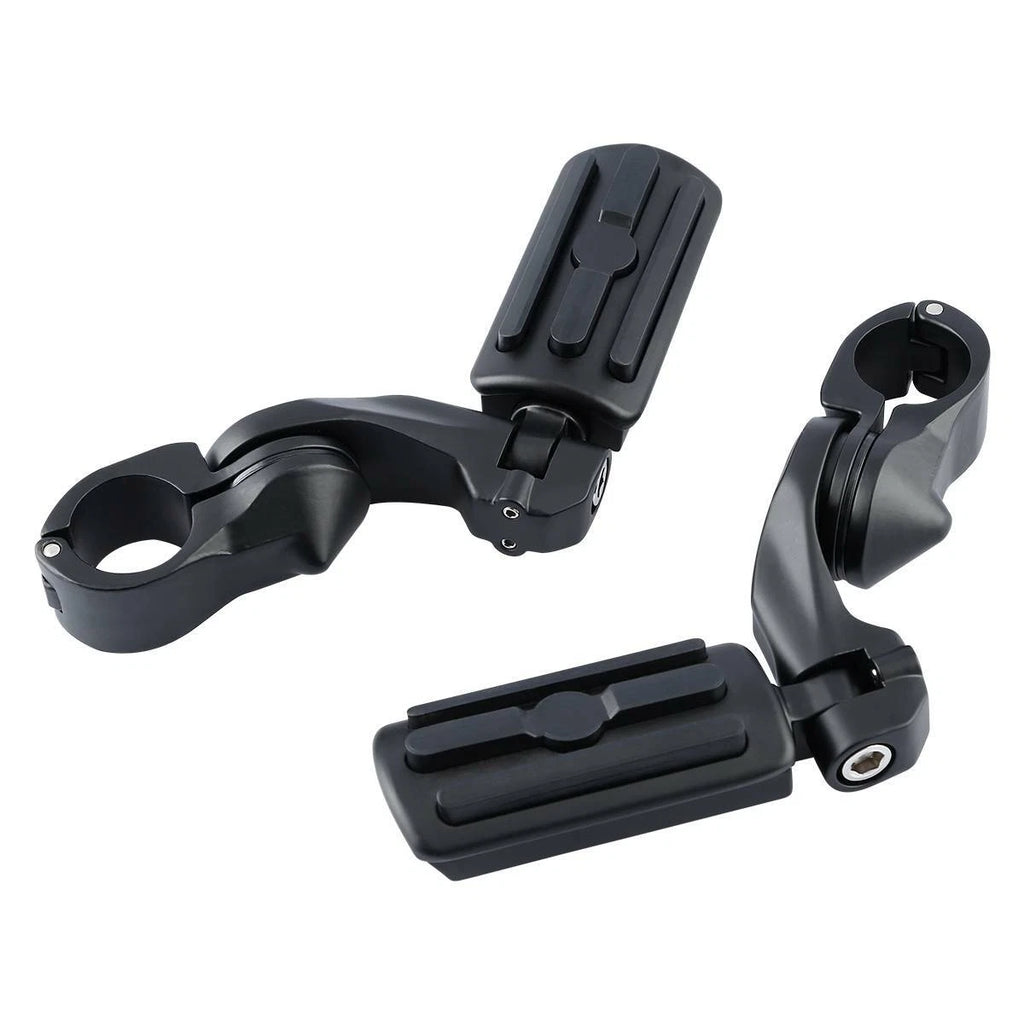 1-1/4" Matte Black Short Angled Highway Engine Guard Footpeg Pegs for