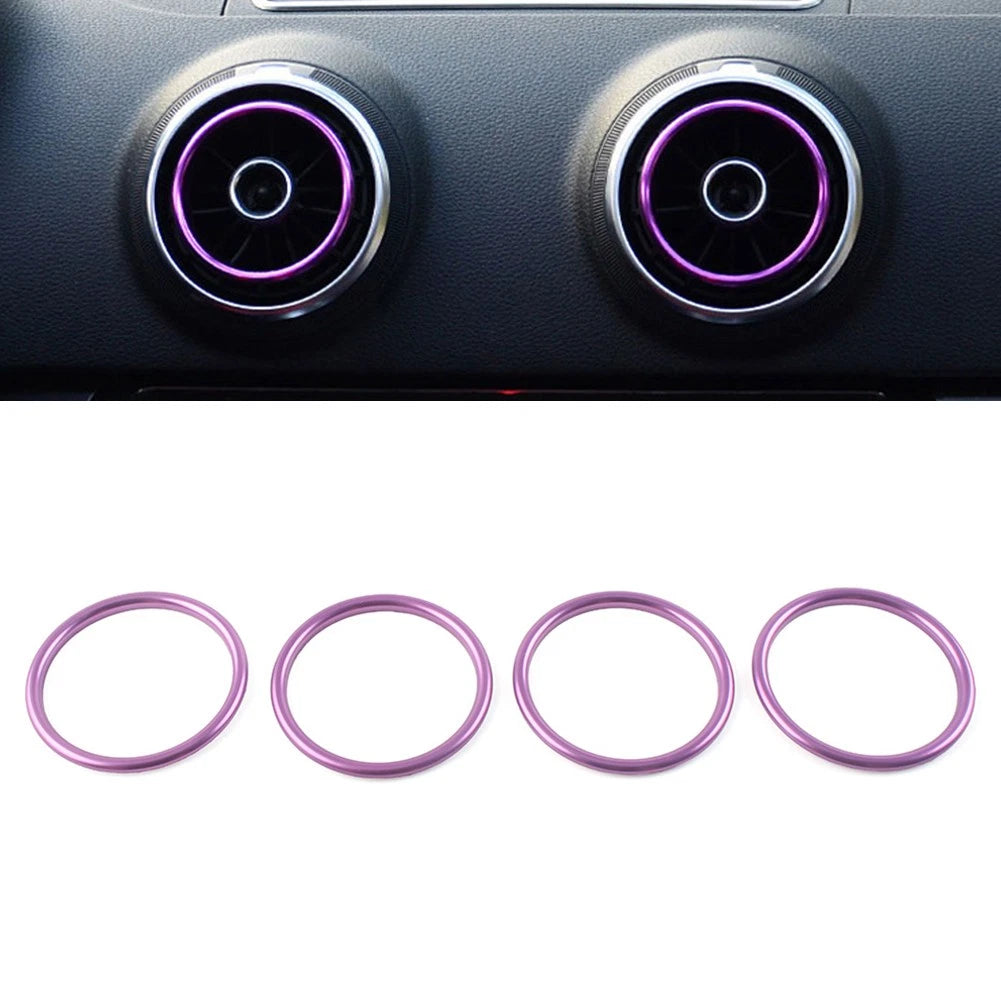 4X Inner Ring Trim Vent Outlet Air Conditioner for Audi A1 S1 8X (2010–2018) Purple