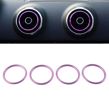 4X Inner Ring Trim Vent Outlet Air Conditioner for Audi A1 S1 8X (2010–2018) Purple