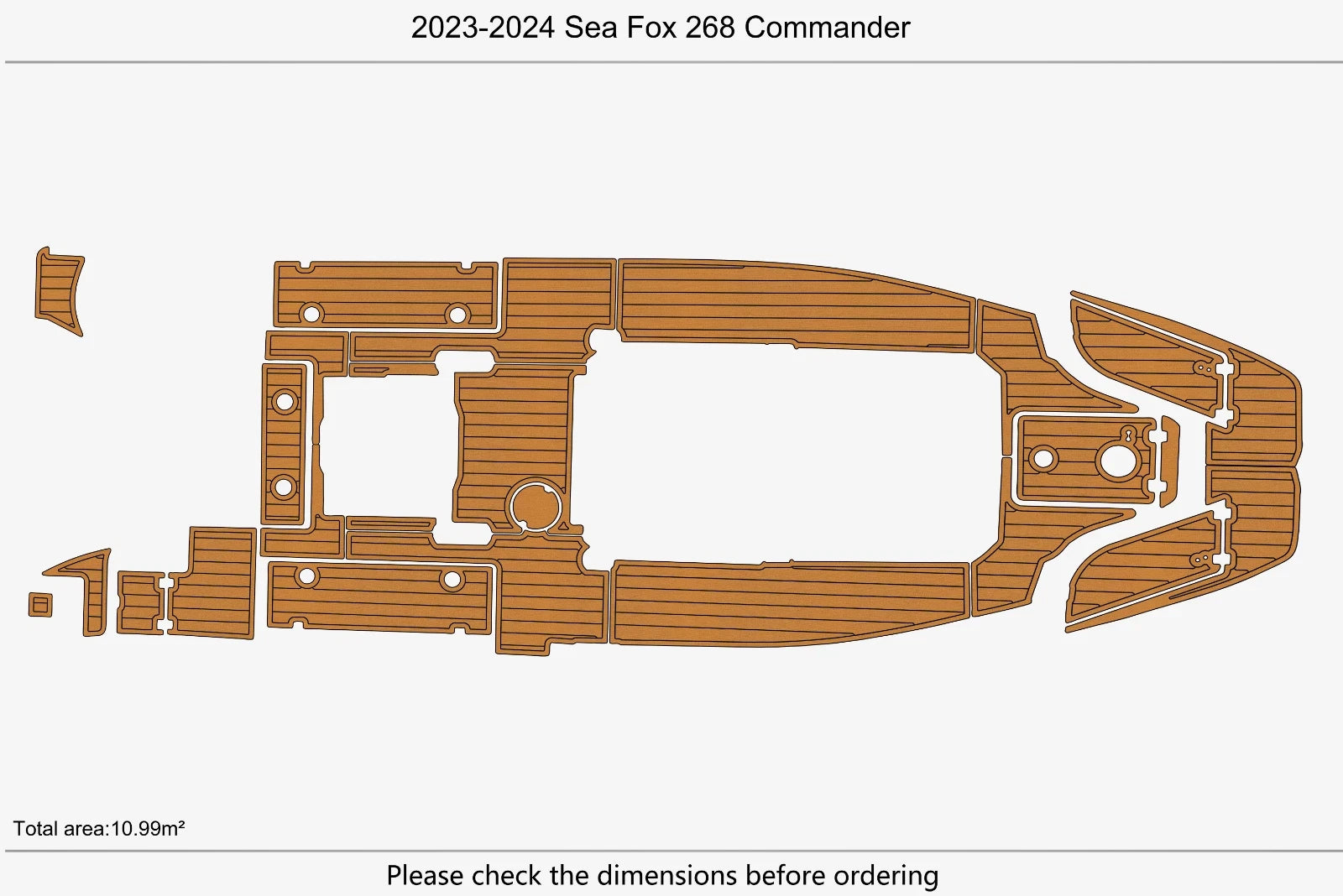 EVA Pad Foam Teak Deck Flooring for Sea Fox 268 Commander (2024)