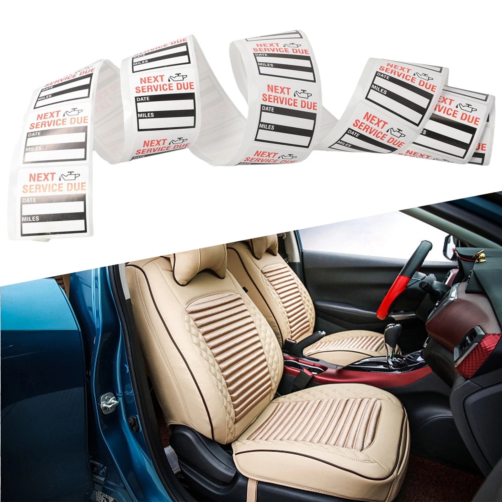 100pcs Oil Change Service Reminder Stickers for Universal Use