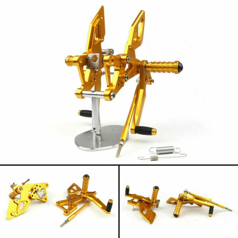 CNC Adjustable Rearsets Footrests Pedal for Yamaha YZF R25 R3 (2014–2016) Gold T9