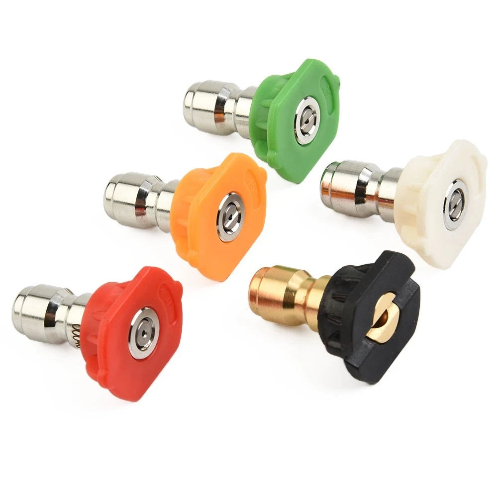 Set of 4 Spray Nozzle Tips 0, 15, 25, 40 Degree 1/4" Male Thread Quick Release