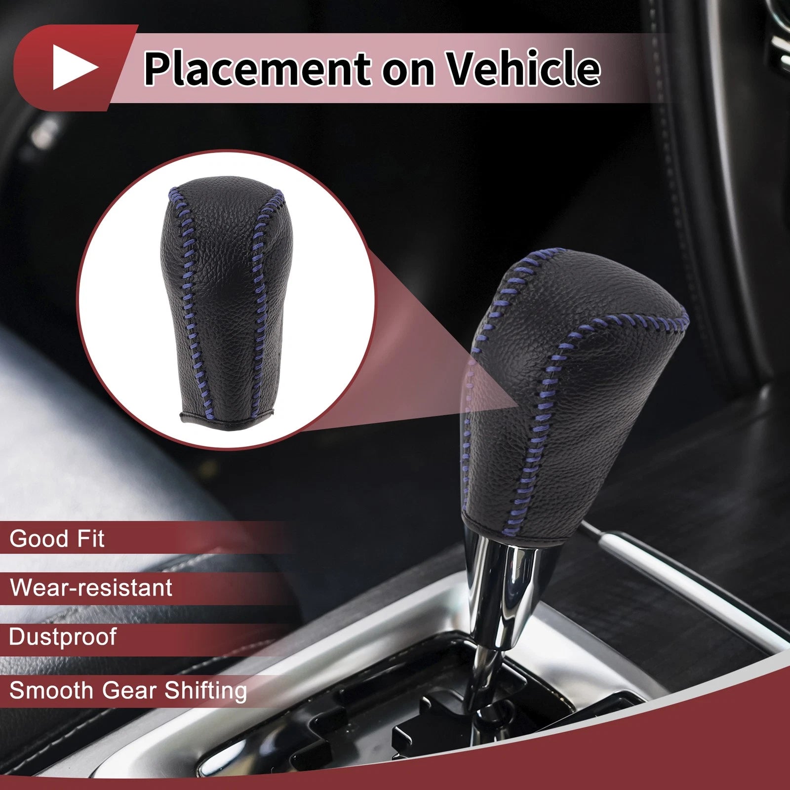 Gear Shift Knob Cover Replacement for Toyota Corolla (2014–2018) Faux Leather