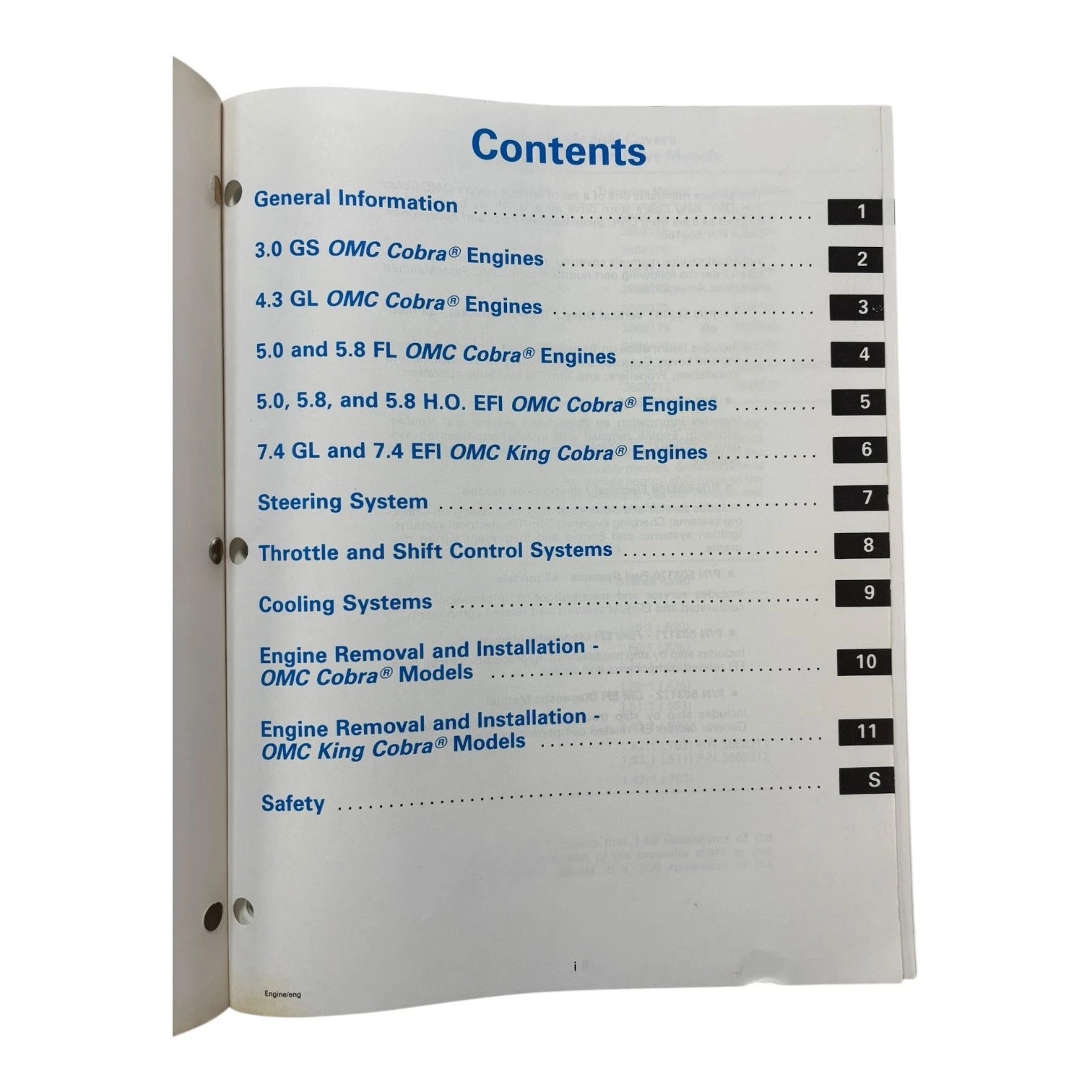 OMC Cobra Stern Drives Engine Service Manual 503168 (1994)