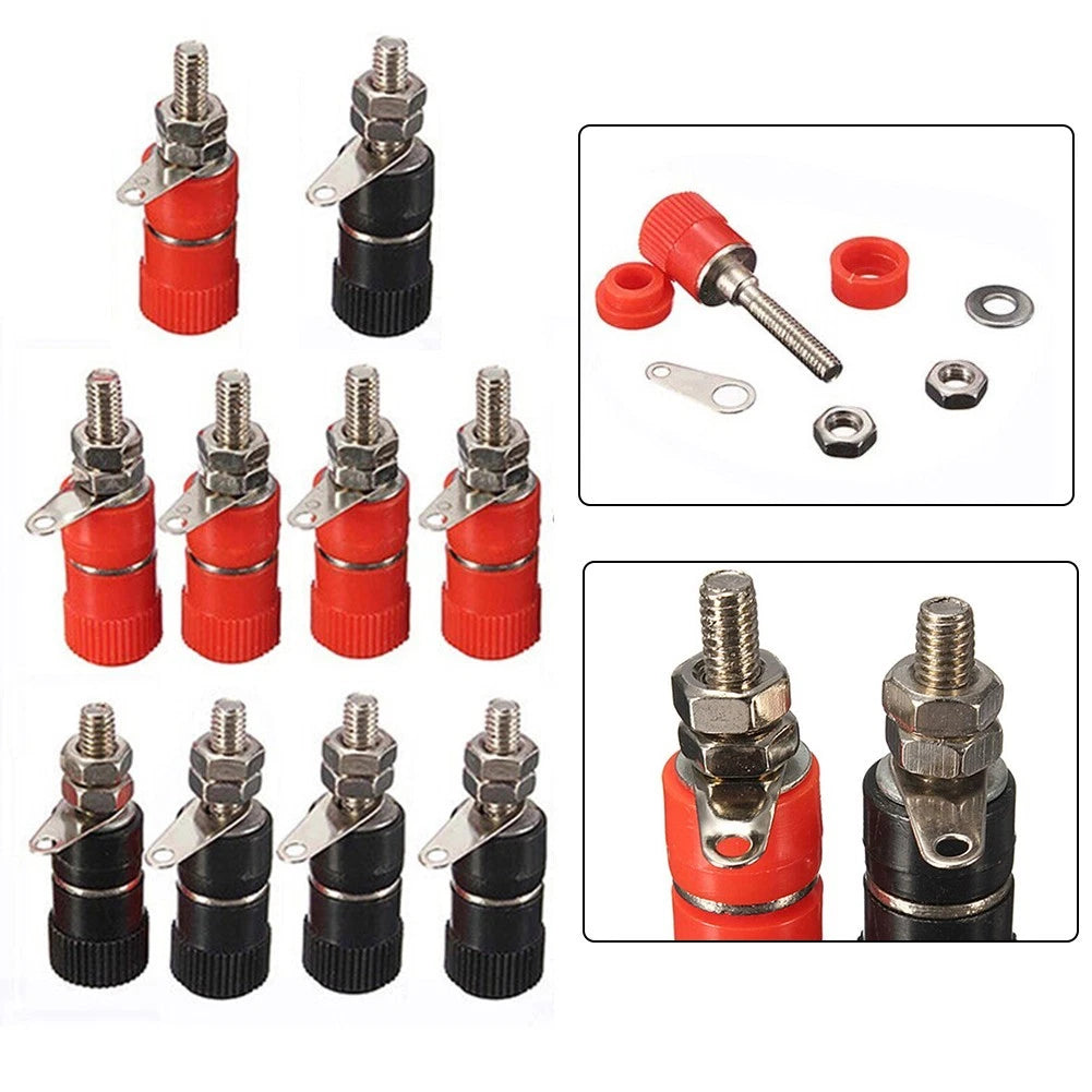 10pcs Banana Binder Post Nut Socket Terminal Connectors for Automotive