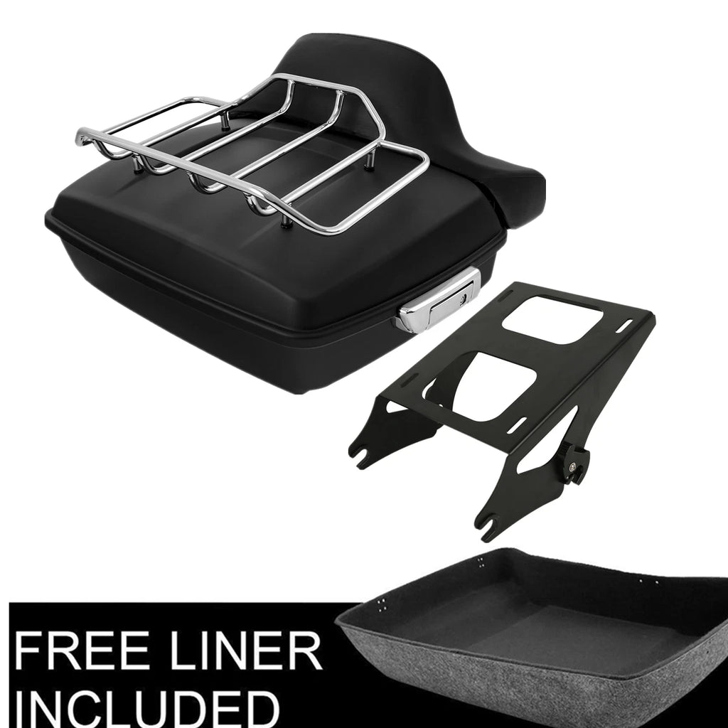Matte Chopped Trunk Backrest Pad Mount Rack for Harley Road Glide (2014–2026)