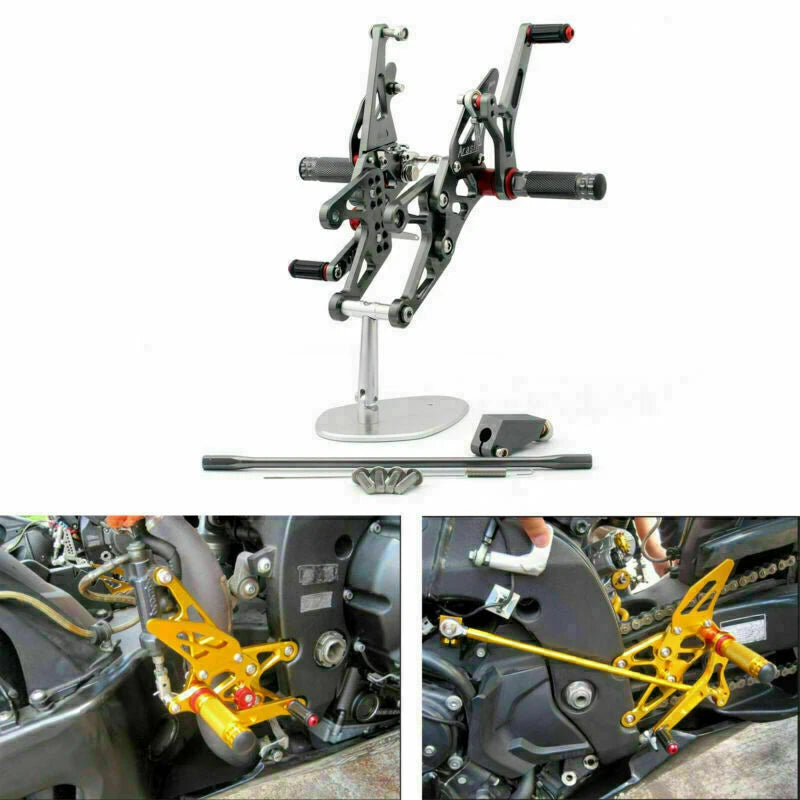 Rearset foot pegs for Yamaha R1 (2007–2008) Gray T9
