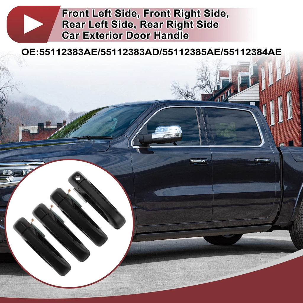 Exterior Door Handle Front Rear Replacement for Dodge Ram 1500 (2013–2018)