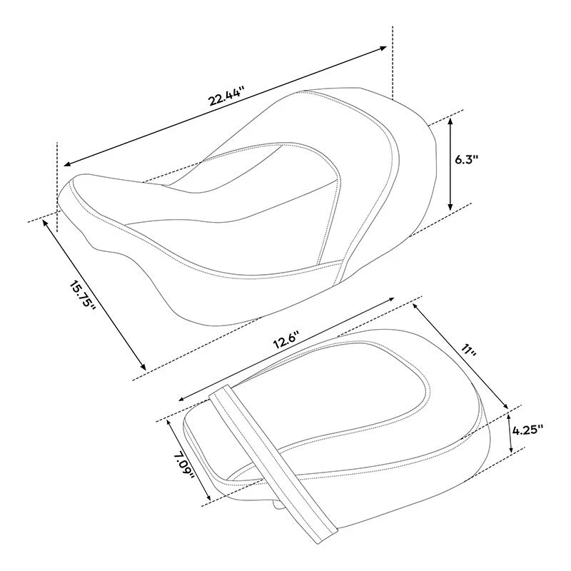 Seat Set for Harley Electra Road Glide (2009–2023) Black Red