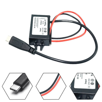 USB C Power Converter for 12V/24V DC Input to 5V Output Max 3A