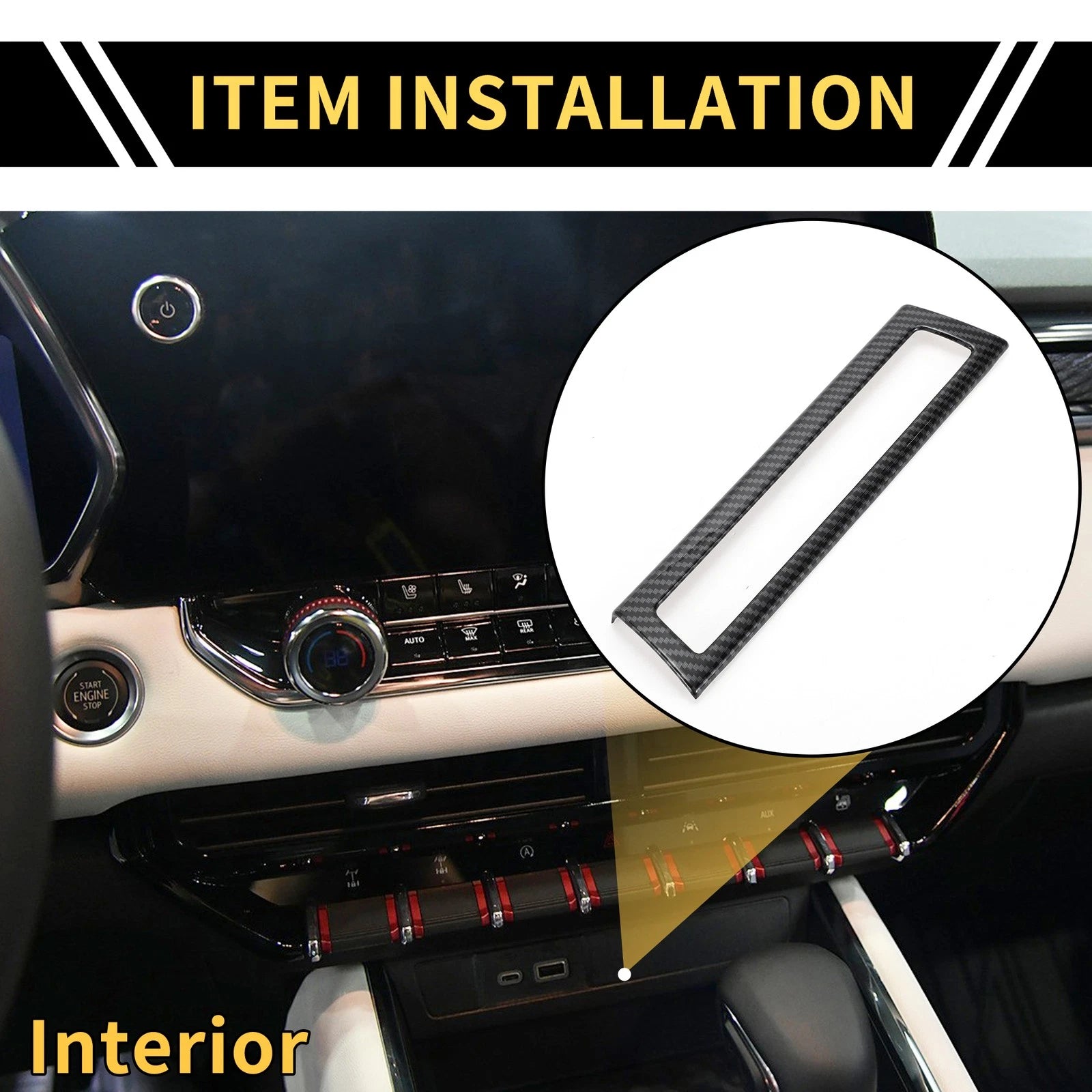 USB Charger Interface Panel Cover Replacement for Chevy Colorado (2023–2024)