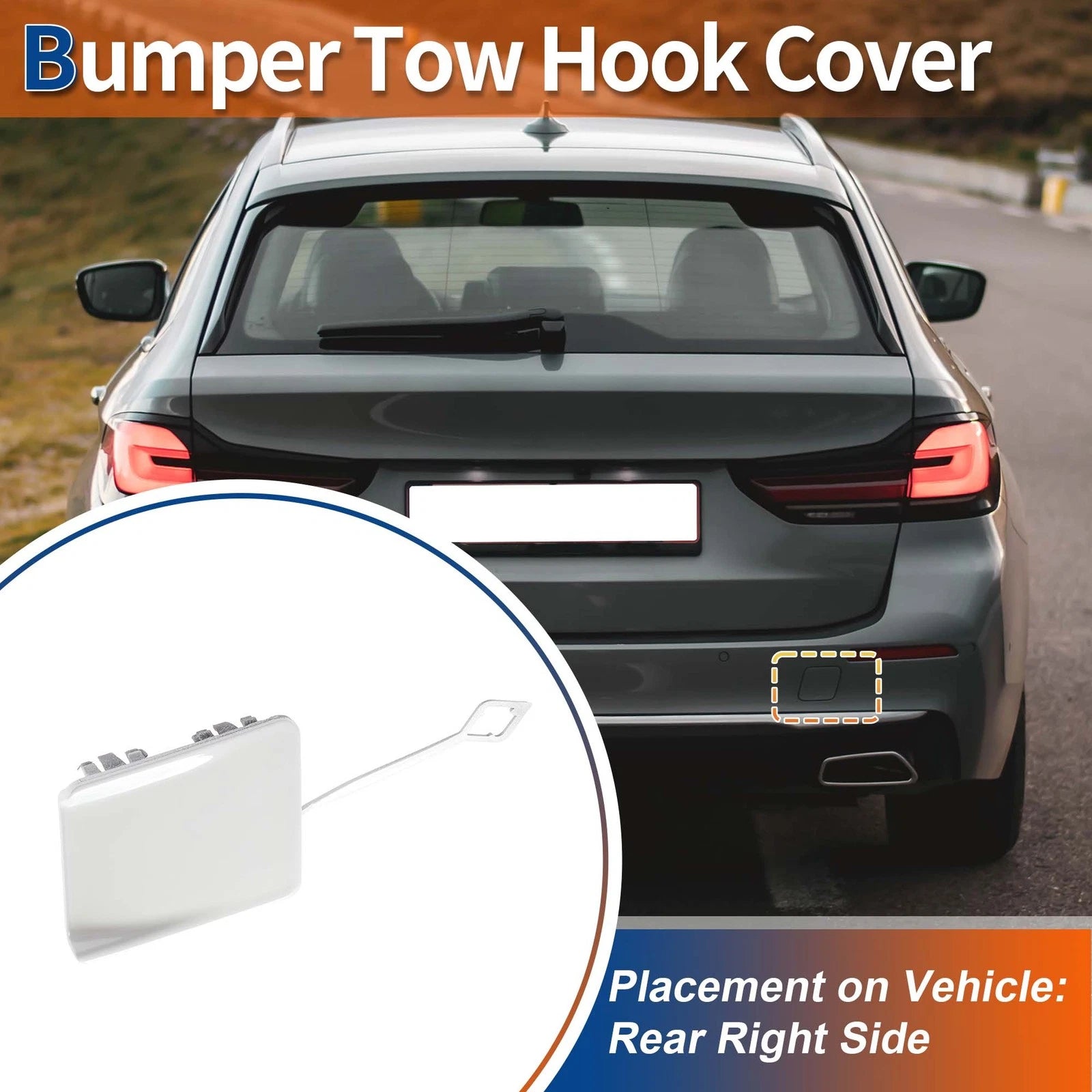 Rear Tow Hook Cover Replacement for BMW 5-Series F10 (2011–2016)
