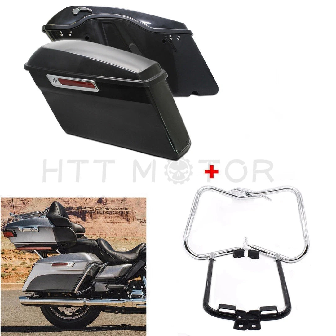 Saddlebags Bracket Guard Bars Latch Lock for Harley Touring (2014–2024)