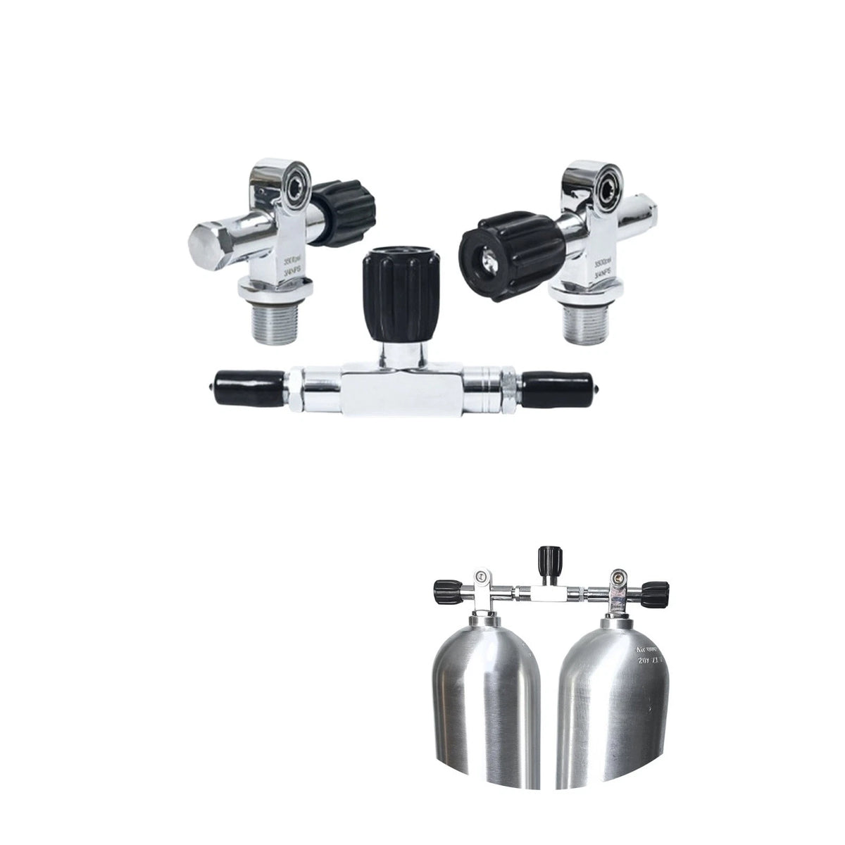 Double Tank Valve for Scuba Diving (3500psi)
