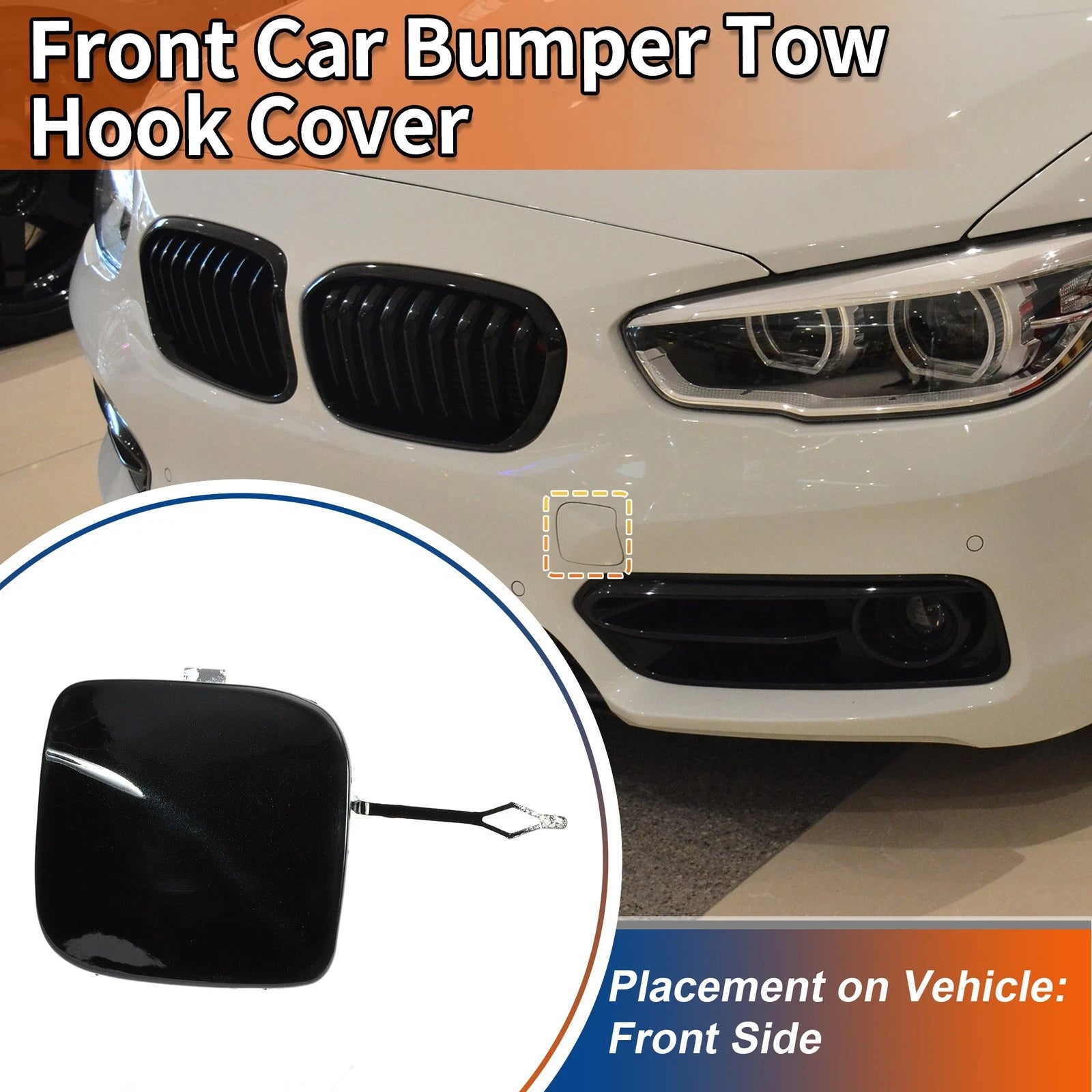 Tow Hook Cover Front Bumper Replacement for BMW 1 Series (2012–2019)