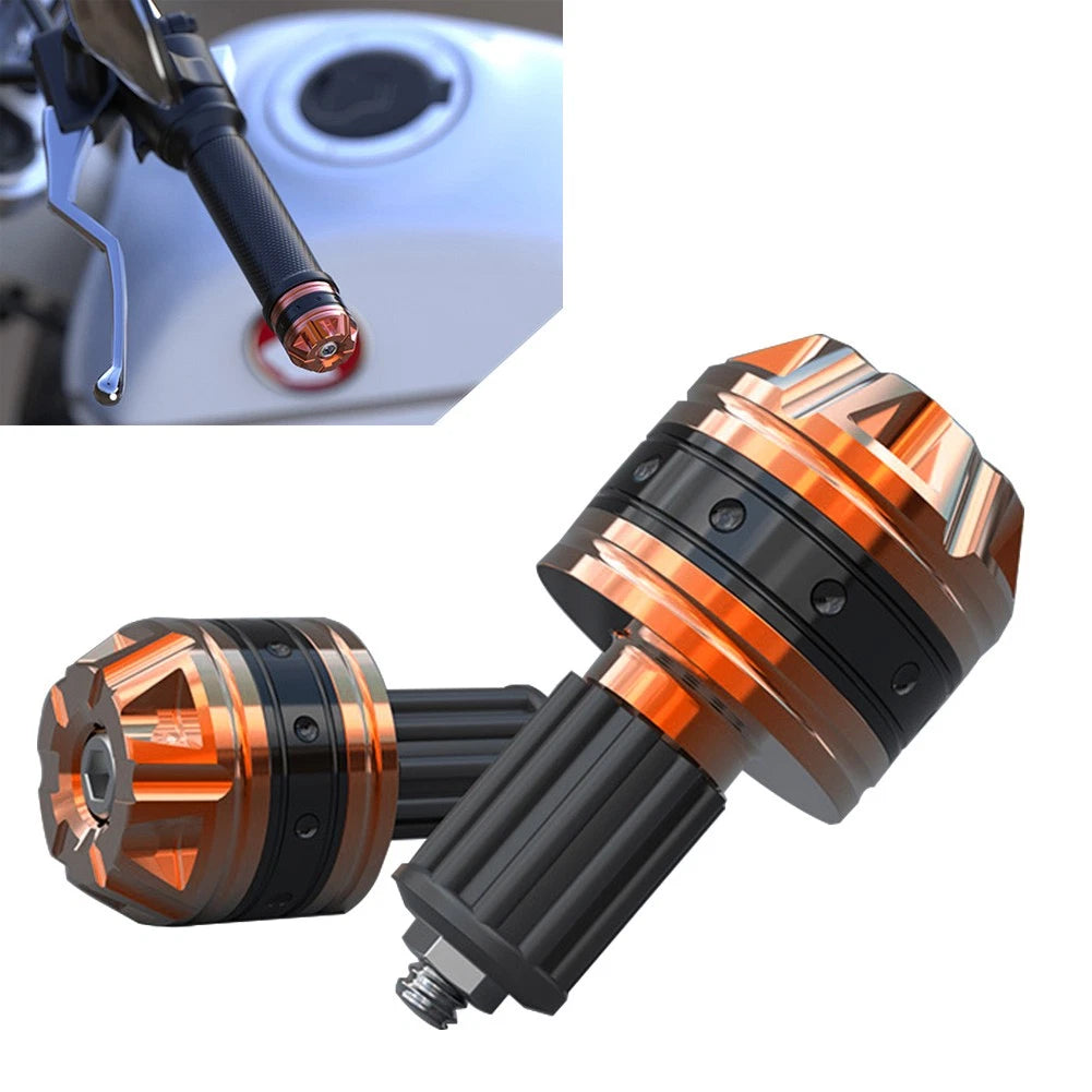 Handlebar Grips Bar End Cap Plugs for Scooter (Pair, Orange)