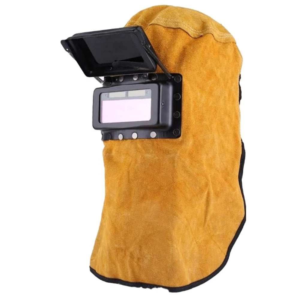 Welding Mask with Solar Auto Darkening Filter Lens and Cushioned Leather Hood