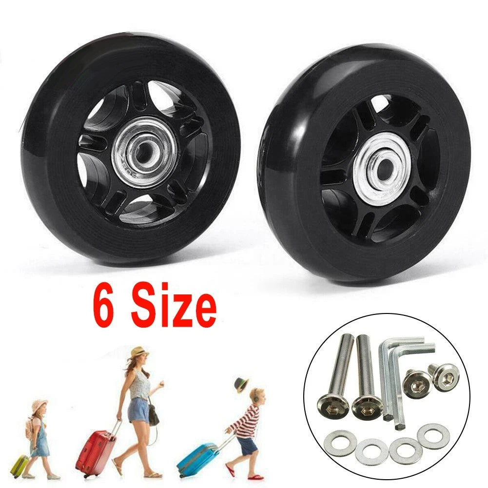Set of 4 Suitcase Wheels for Luggage - Black Load-Bearing Replacements