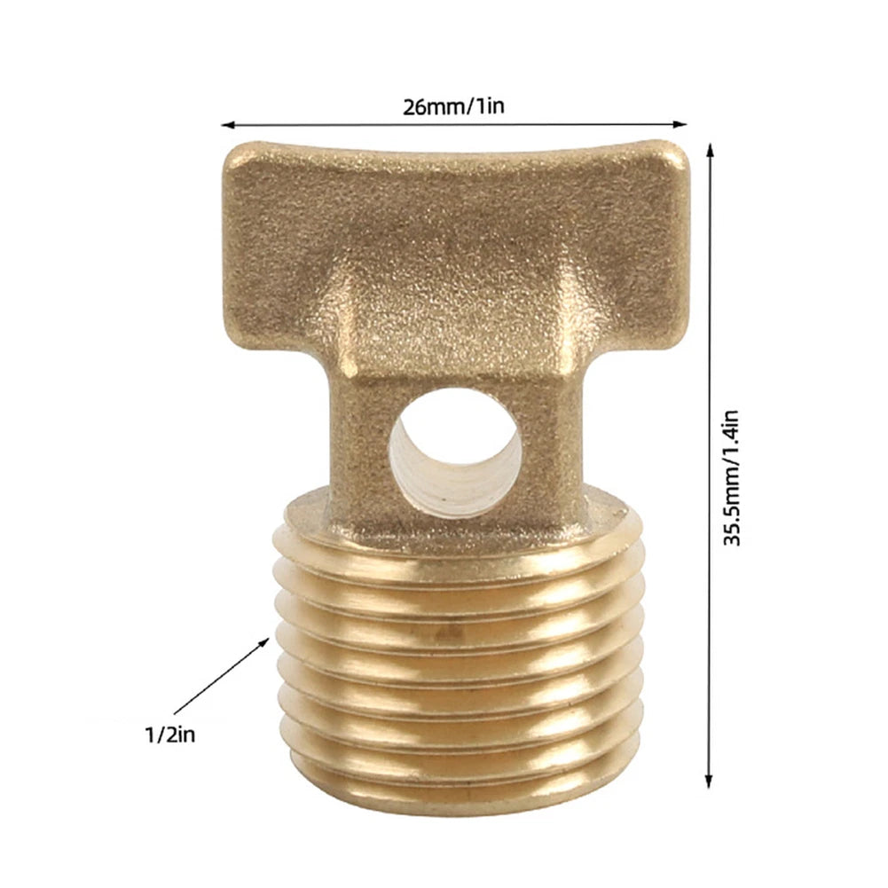 Garboard Drain Cover 1/2 NPT Thread for Boats (Solid Brass)