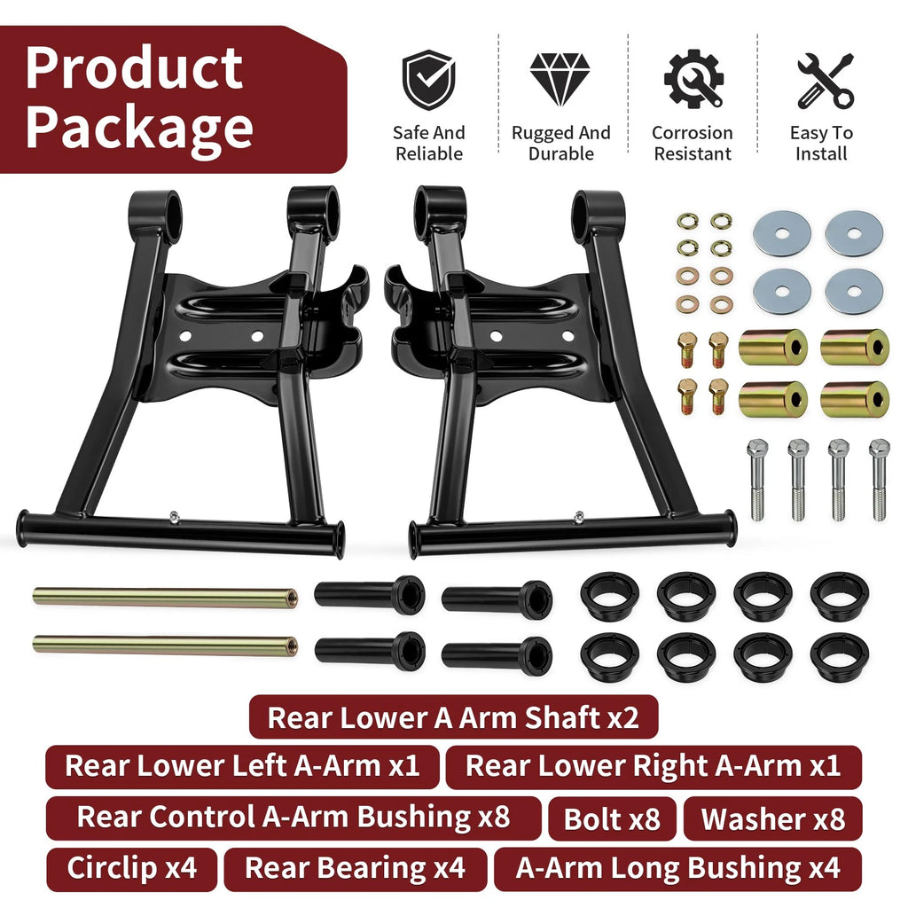 Set of 2 Rear Lower A-Arms w/ Bushing Kit for Polaris Sportsman 800 (2005–2007)