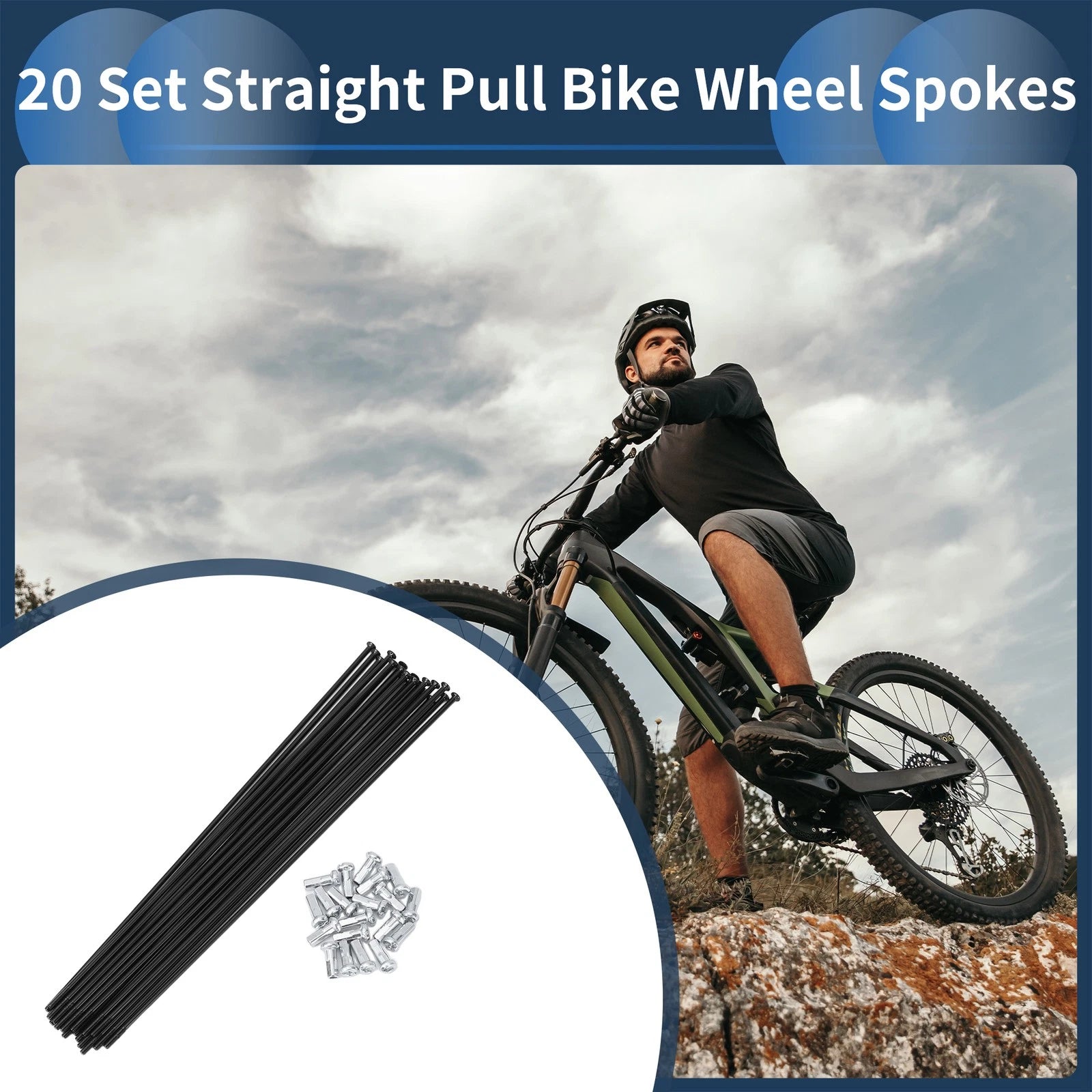 Bicycle Wheel Spokes Straight Pull 177mm for 14G 20 Pack (Any Check fitment before purchase) (2000–2026)