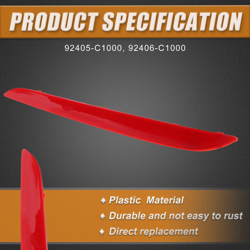 Rear Bumper Reflector Light Cover Pair for Hyundai Sonata (2011–2014)